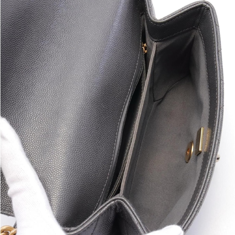 CHANEL Shoulder Bag leather Grained calfskin Gray - Picture 5 of 16